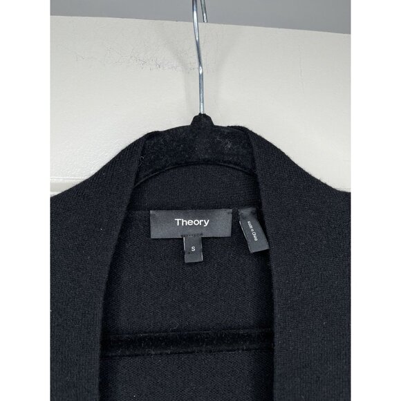 Theory 100% Cashmere Open Front Duster Cardigan Black Size Small - Picture 2 of 6